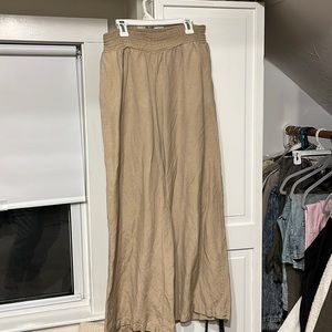 Beige flowy work pants